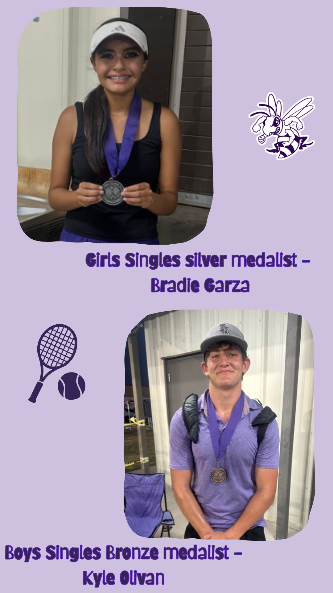 Bradie Garza, Girls Singles silver medalist, smiles holding her medal.