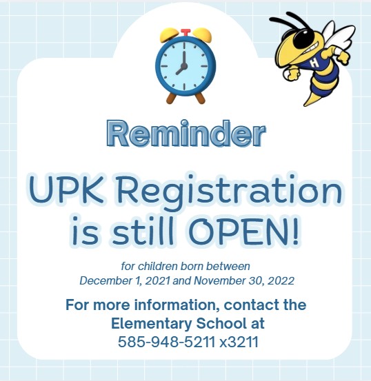 UPK REGISTRATION IS STILL OPEN!