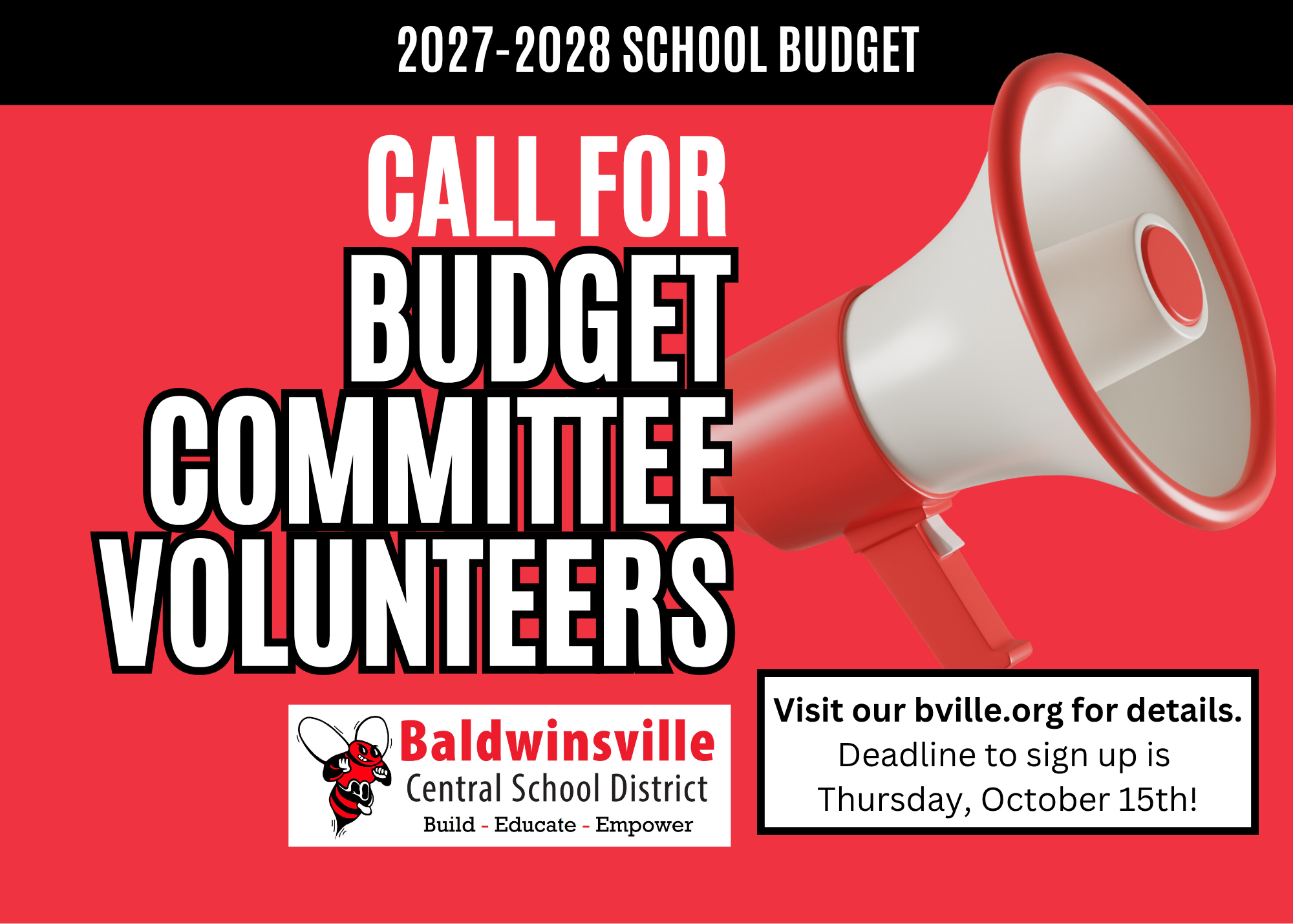 District seeks volunteers for budget committees  