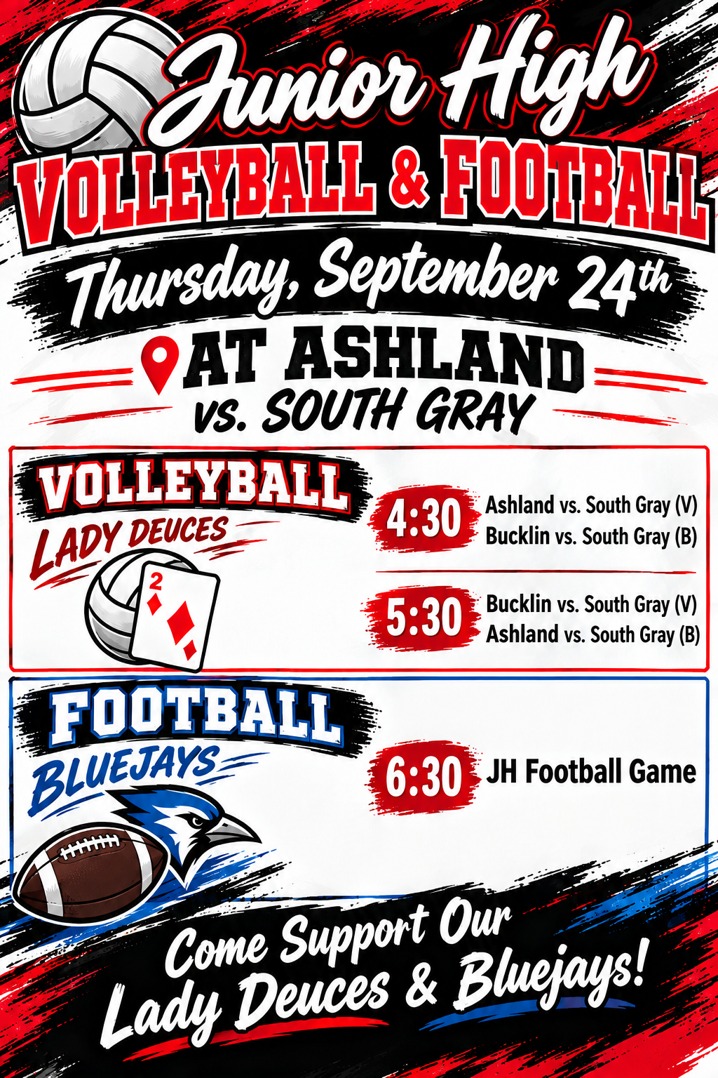 Clarification for JH VB/FB Games 9/24/26