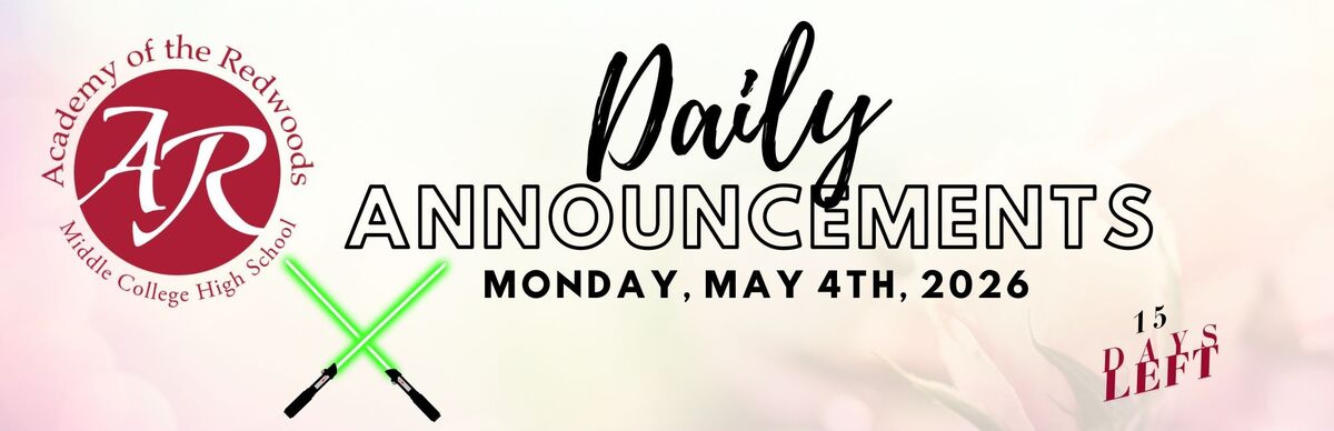 Daily Announcements - Monday, May 4th