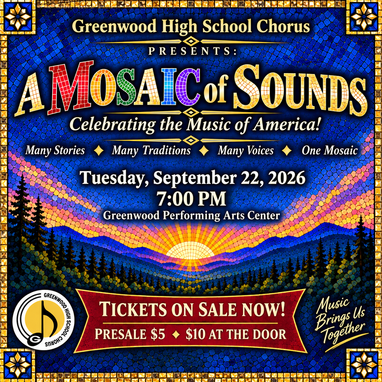 GHS Chorus Concert- Tuesday, September 22nd @ 7:00 PM 