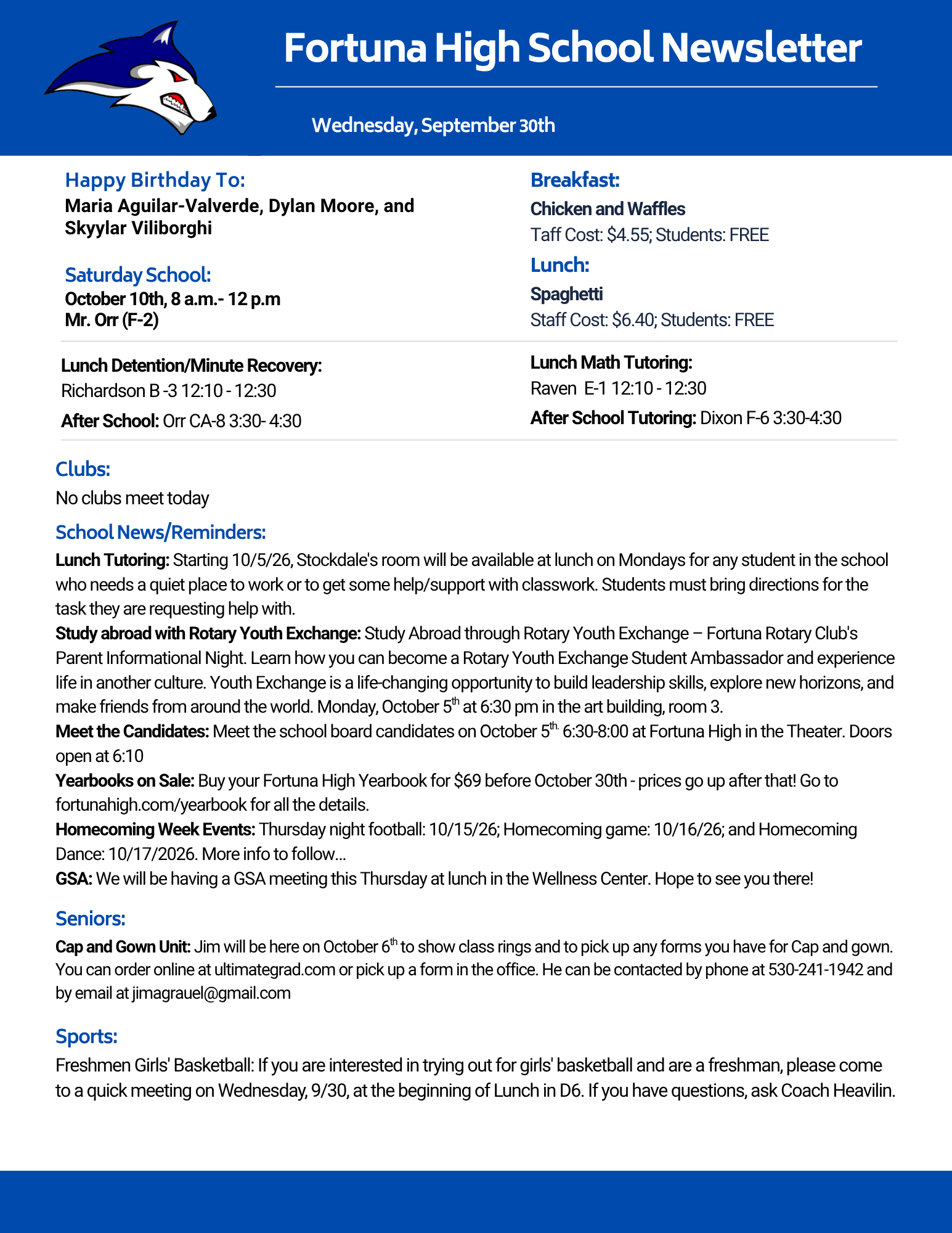 Bulletin 09/30/2026