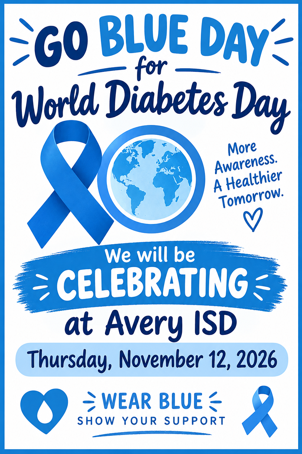 Go Blue Day for World Diabetes Day - Nov 12