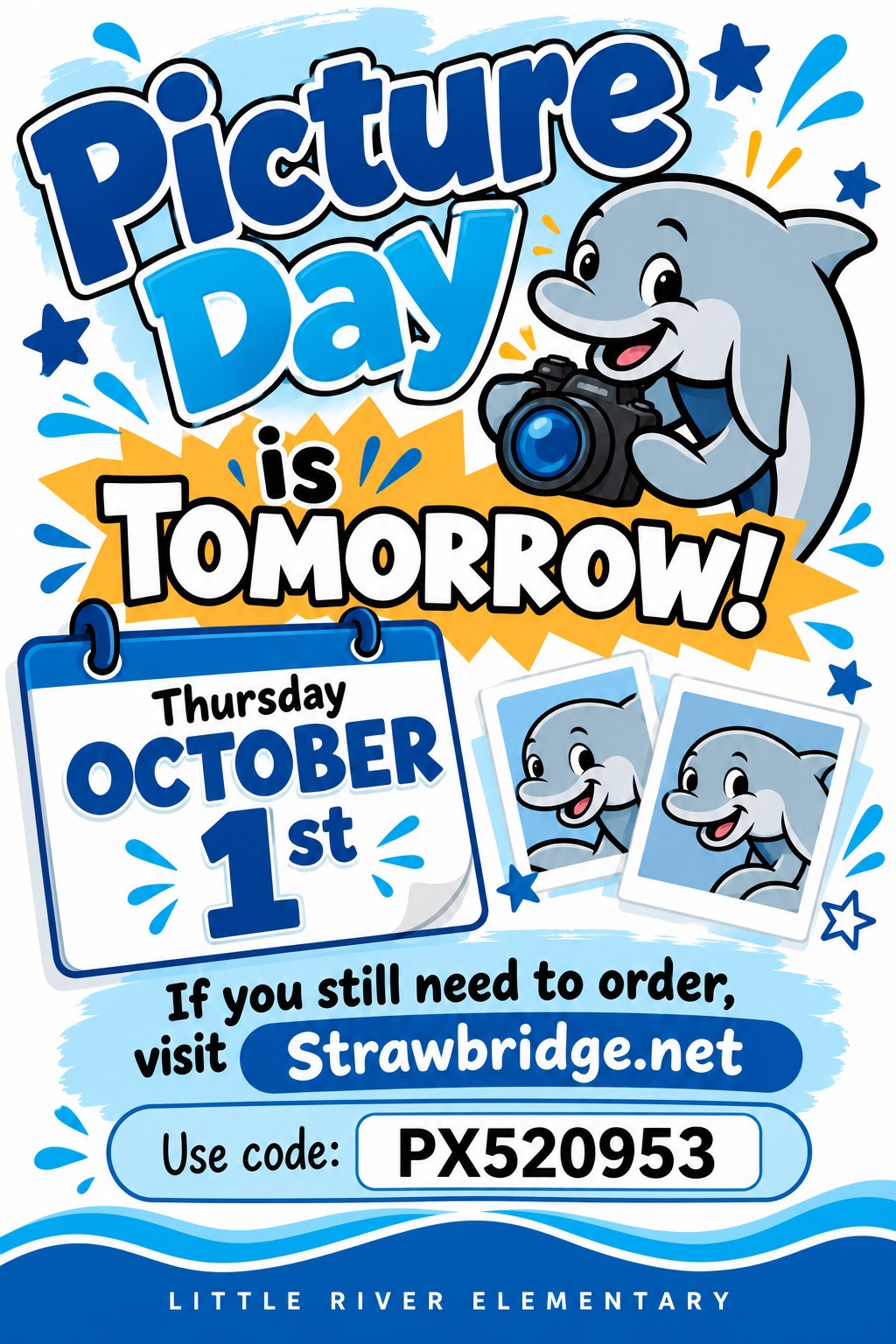 Picture Day is Tomorrow - Thursday, October 1st