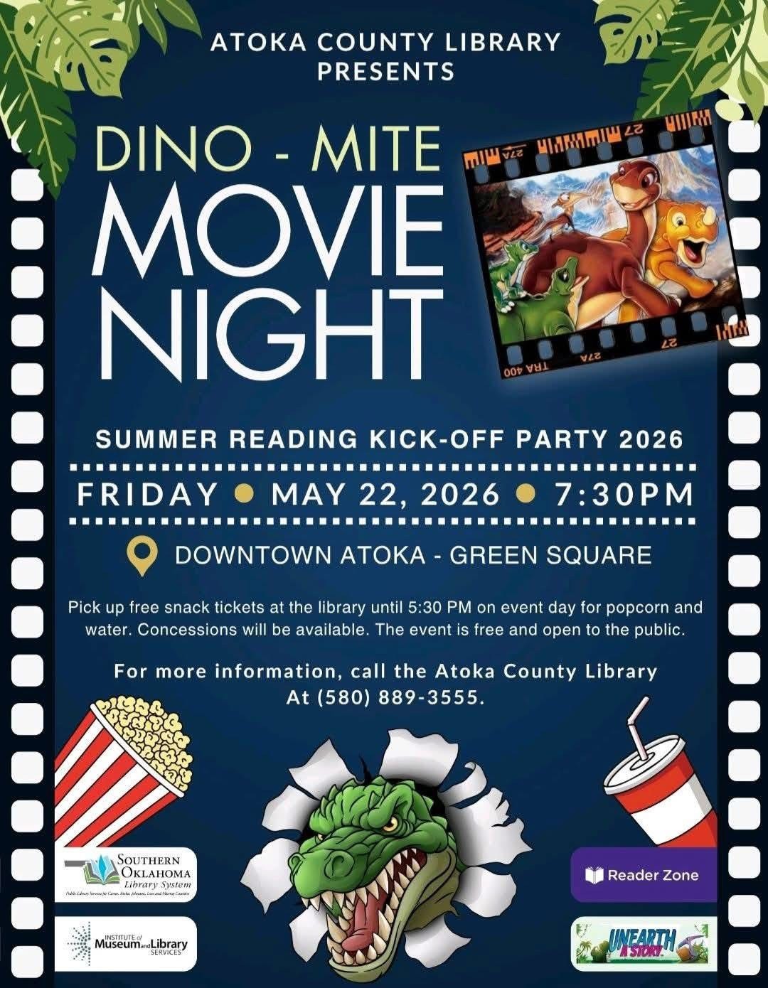 Something fun and FREE for the kiddos! Movie night next Friday the 22nd. 