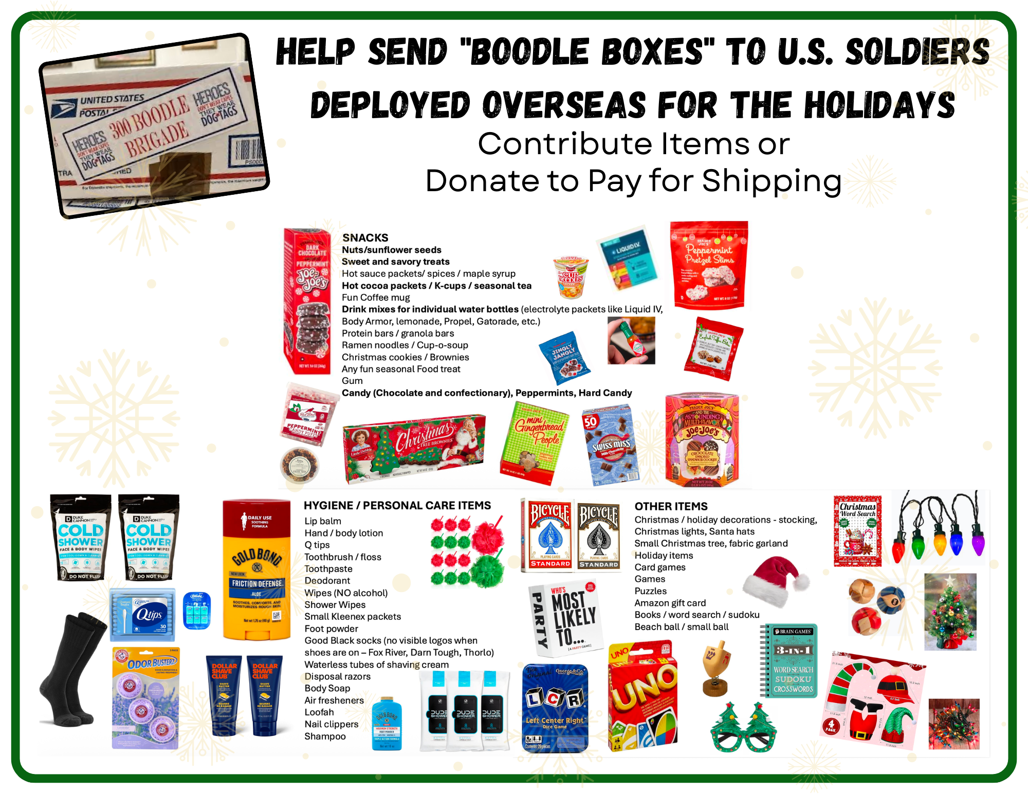 Care Packages for Deployed Soldiers