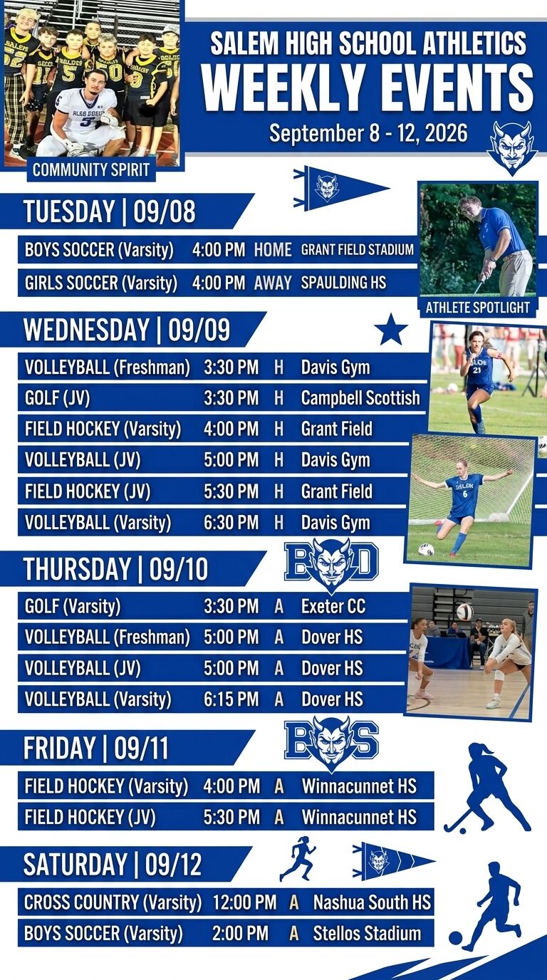 Salem High School Athletics: Week of Events 9.8-9.12