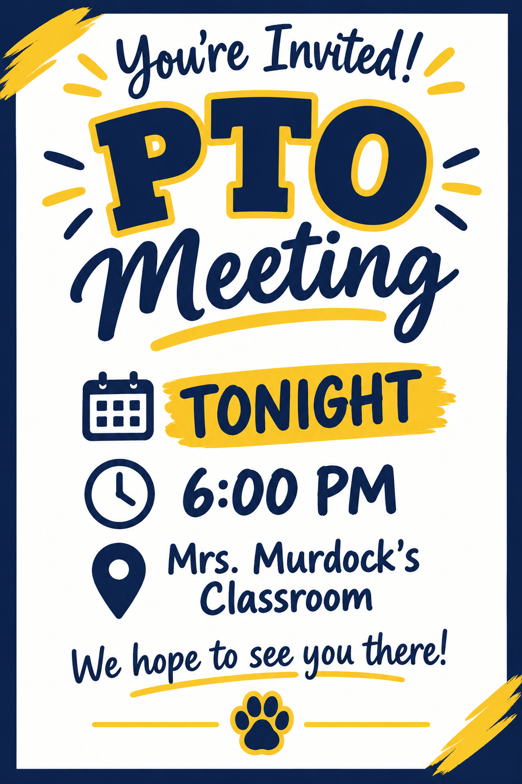 PTO Meeting 10/6 @ 6 p.m.