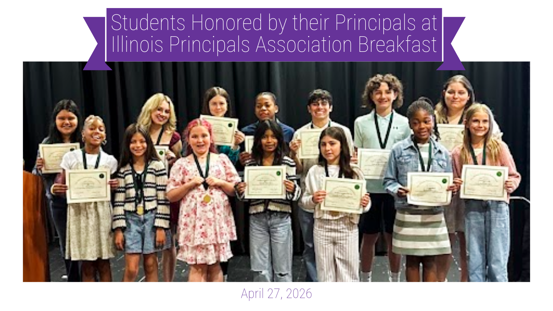 Students Honored by their Principals at Illinois Principals Association Breakfast