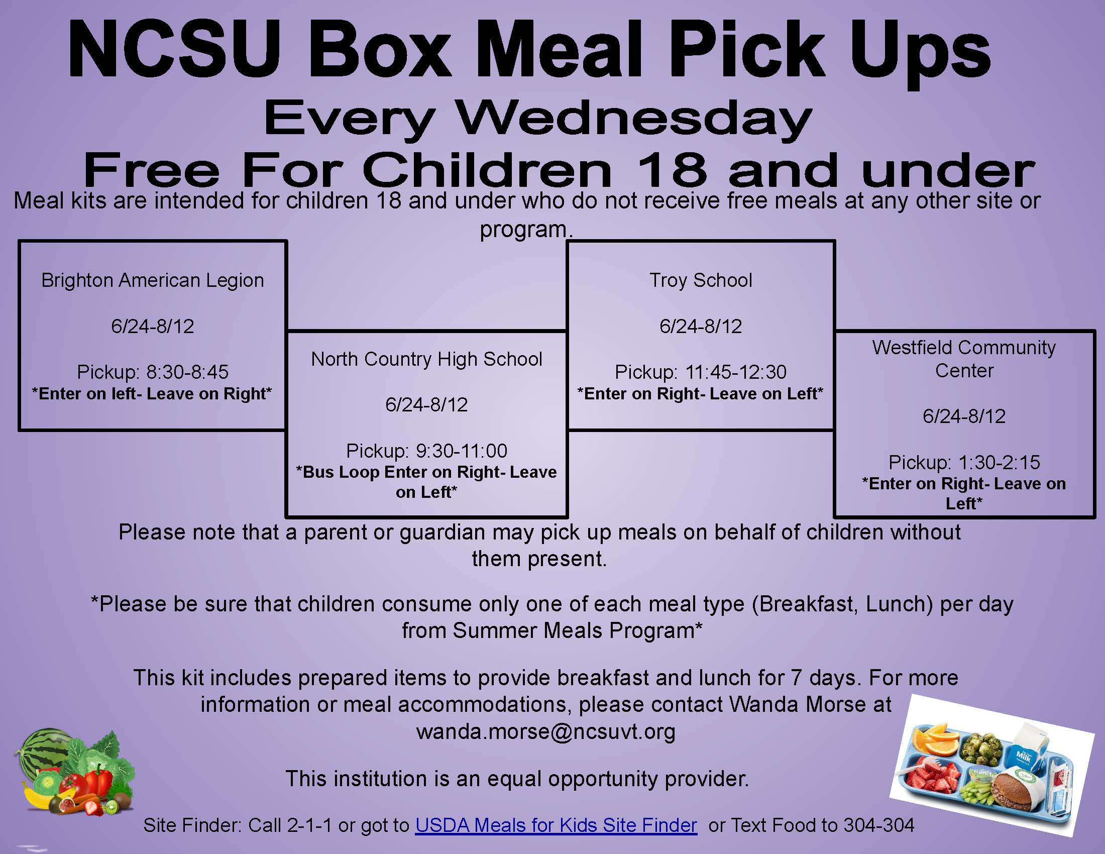 Summer Meal Boxes & Summer Food Service