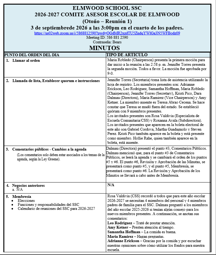 SSC Minutes 09-03-26 Spanish