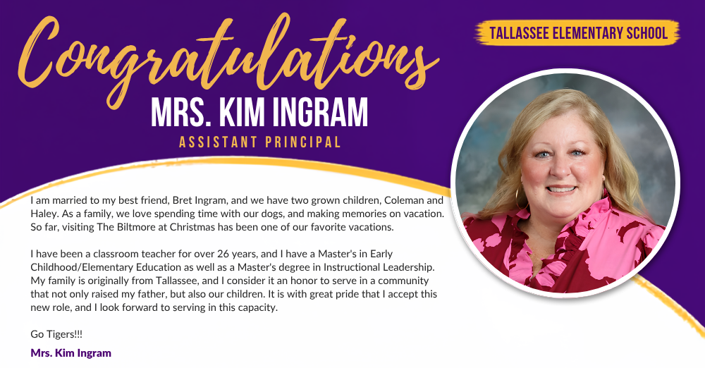 Tallassee City Schools names TES Assistant Principal
