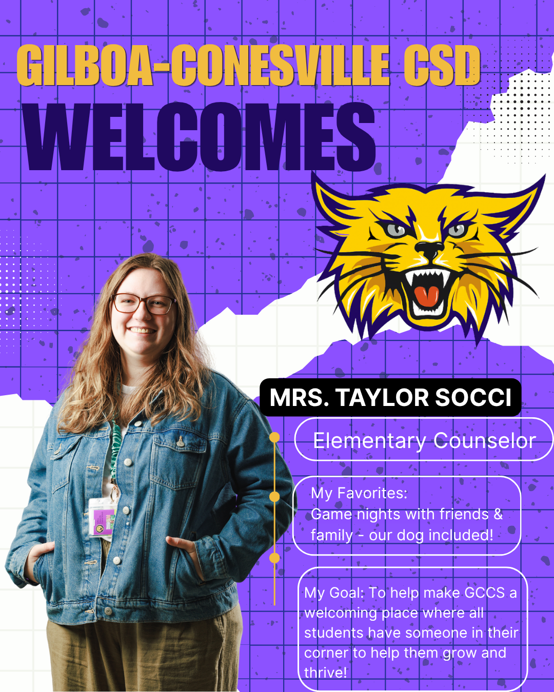 GCCSD Welcomes: Mrs. Socci, Elementary Counselor