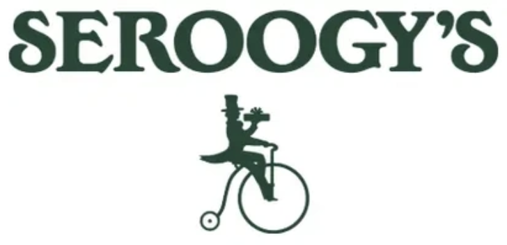 The logo for SEROOGY'S features the brand name in dark green text above a silhouette.