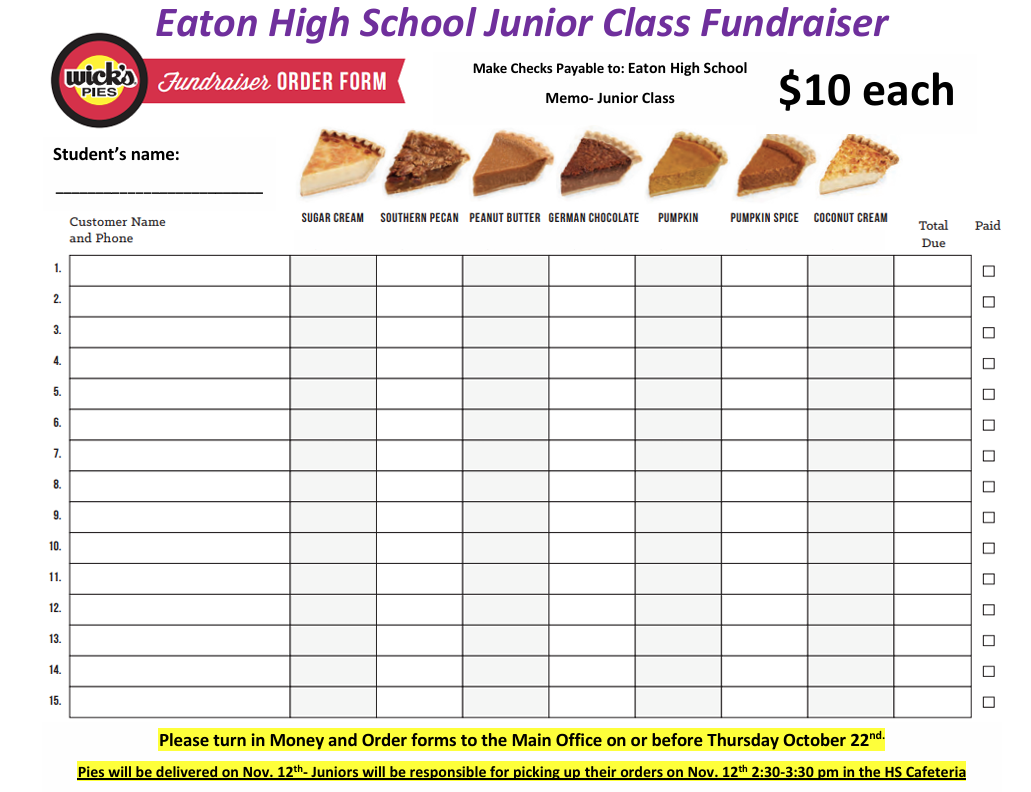 Junior Class Fundraiser
