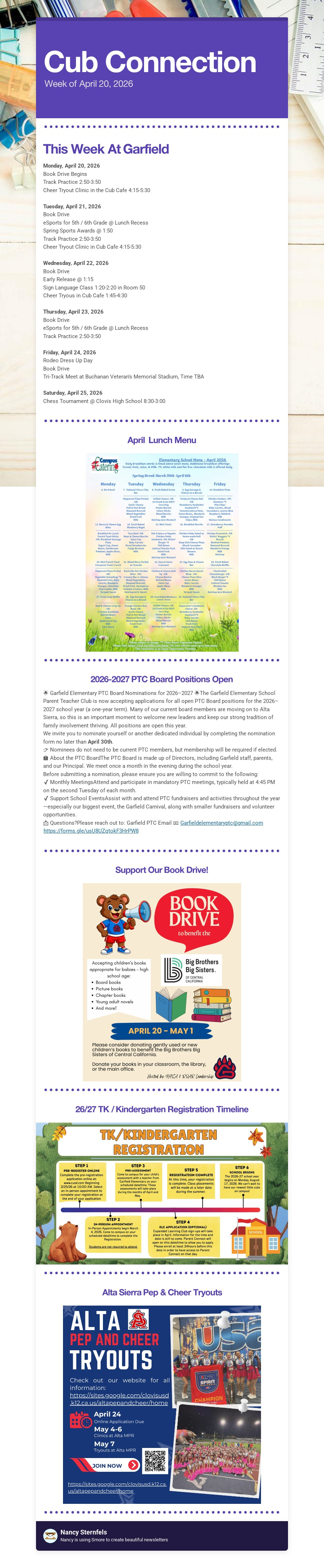 Cub Connection, Week of April 20