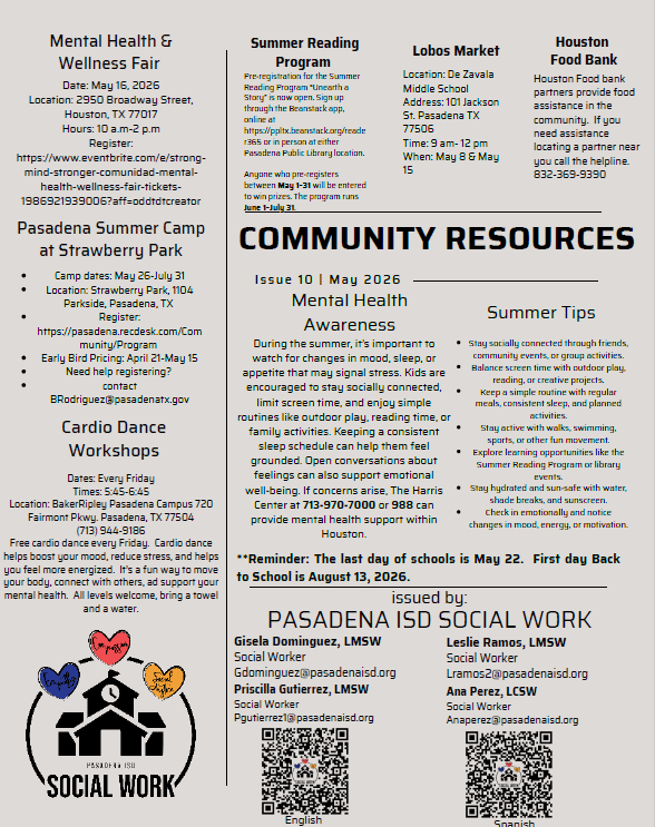 May Community Resources