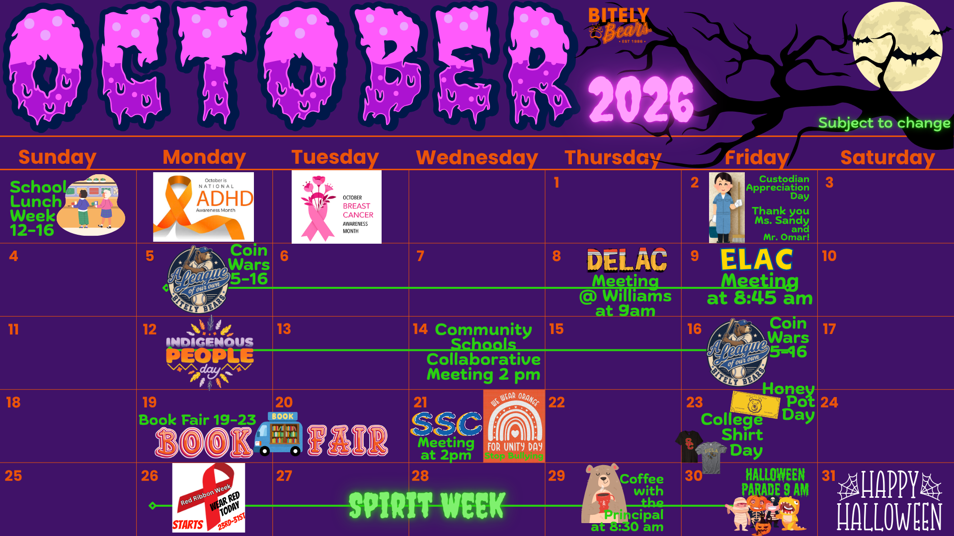October Calendar