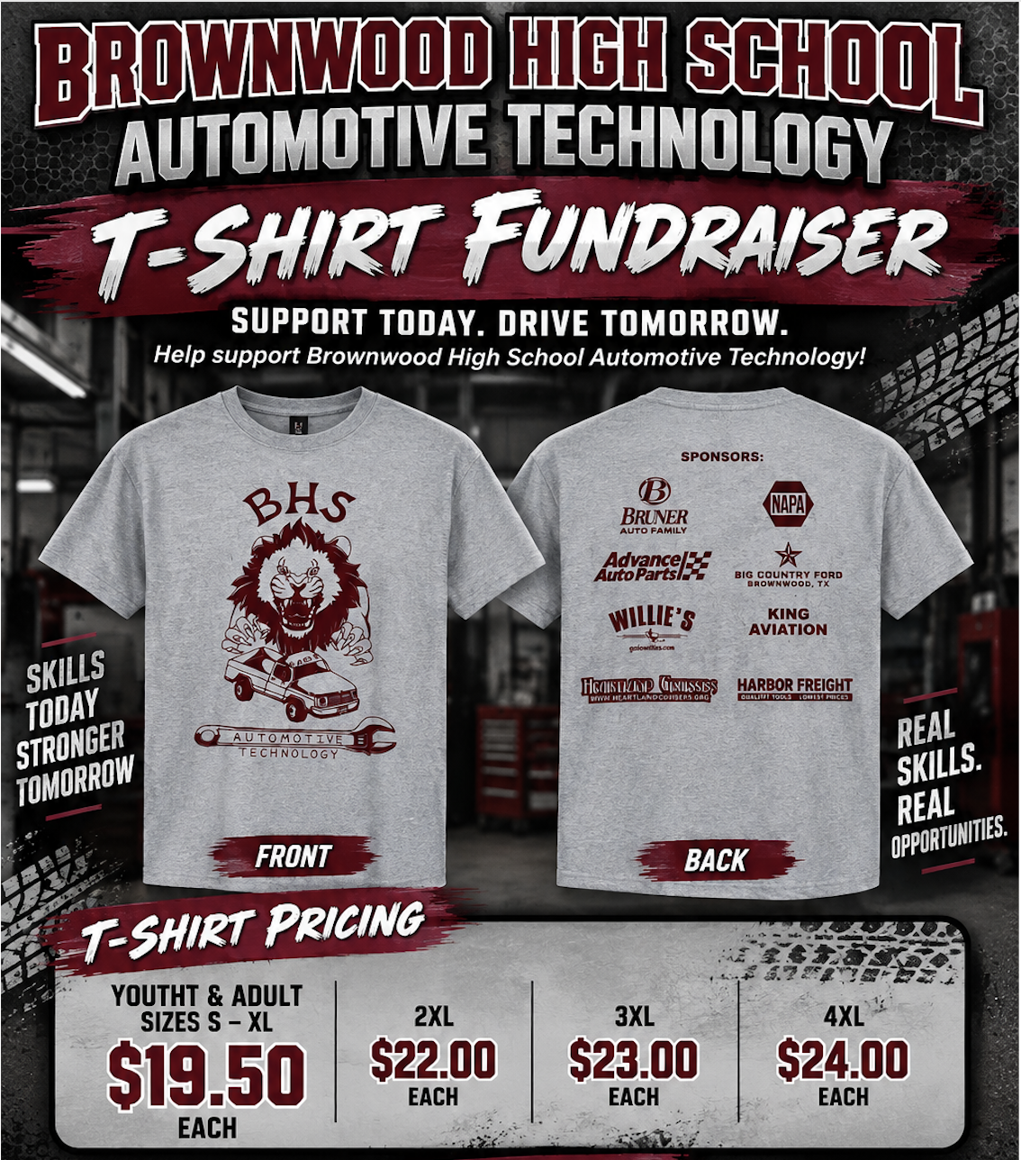 Brownwood High School Automotive Technology T-Shirt Fundraiser