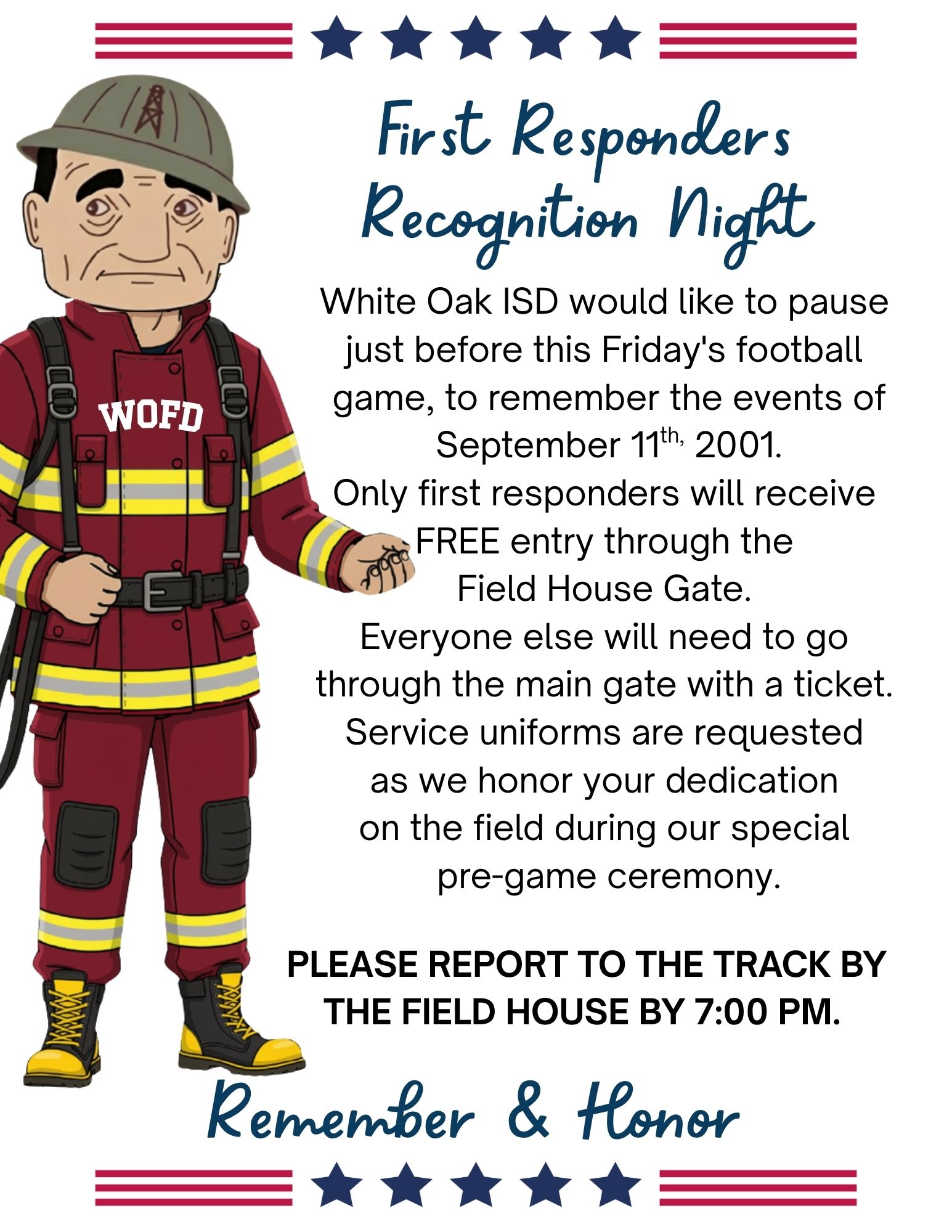 **Attention First Responders**