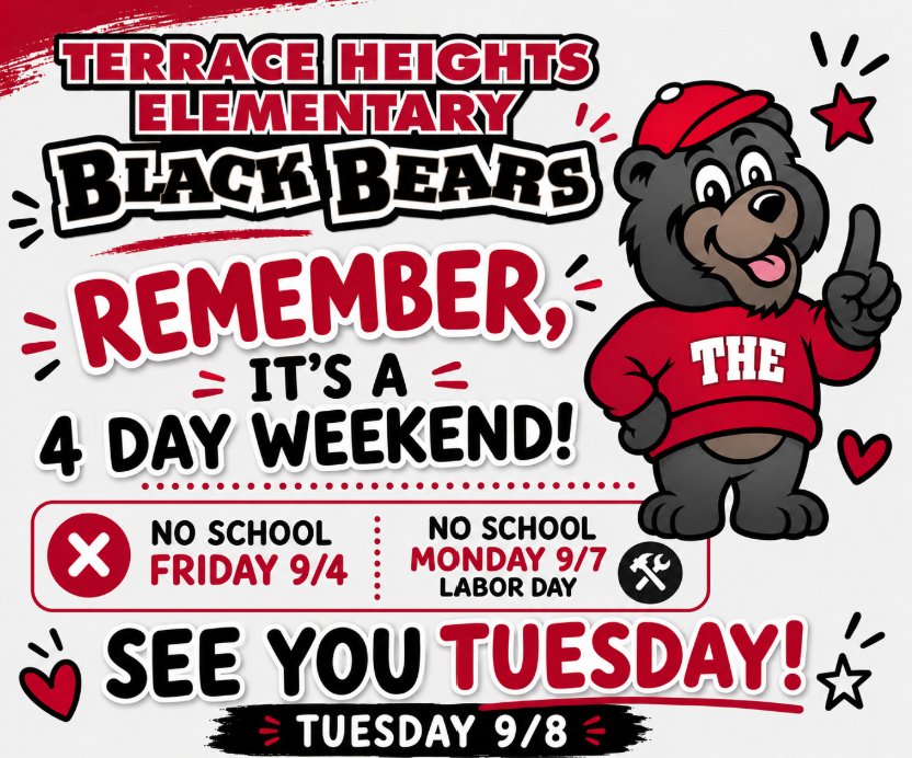 No school - enjoy the 4-day weekend