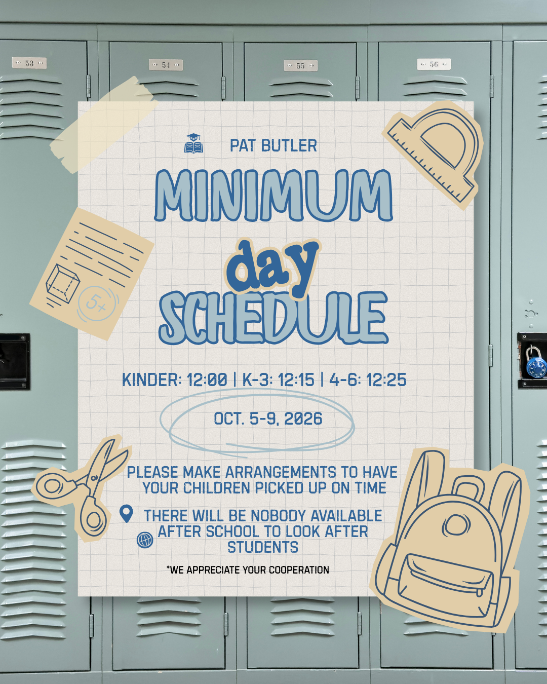 PB Minimum Day Schedule All Week