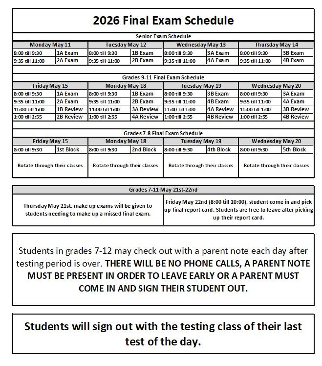 Final Exam Schedule