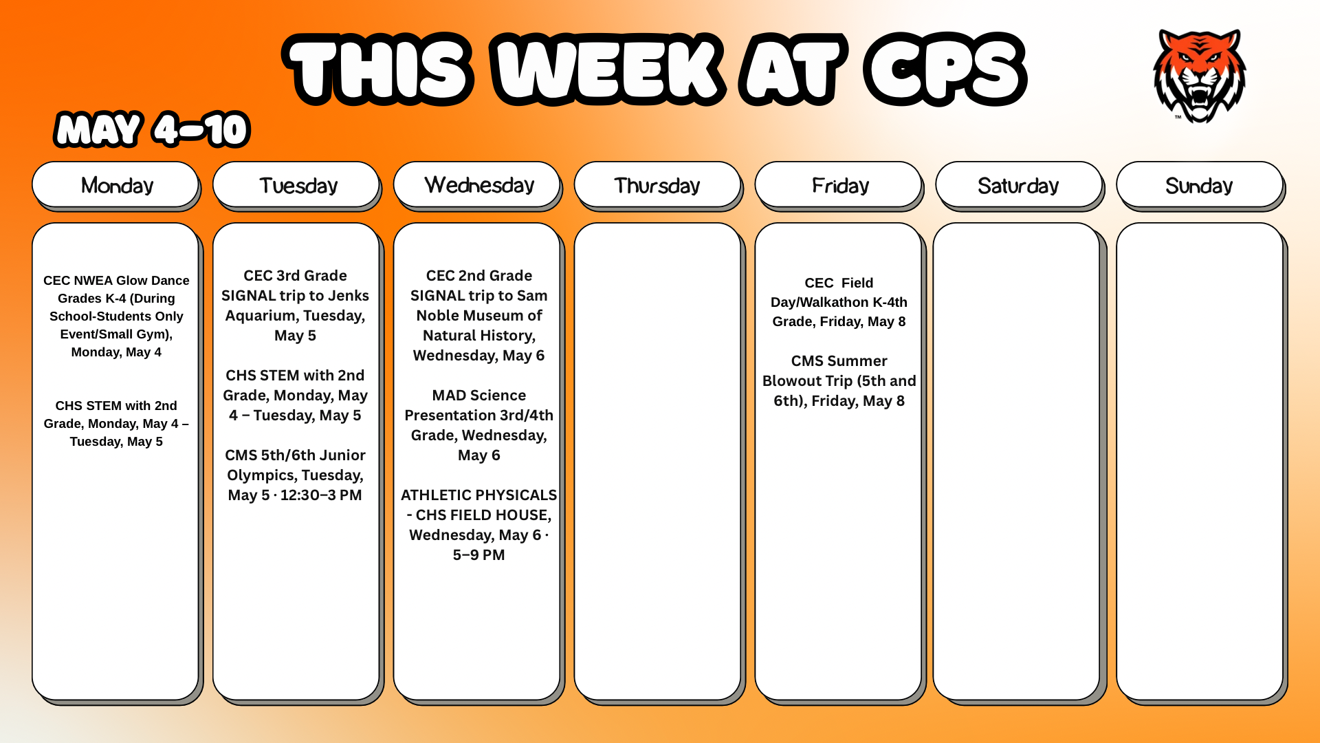 This Week at CPS May 4-10, 2026
