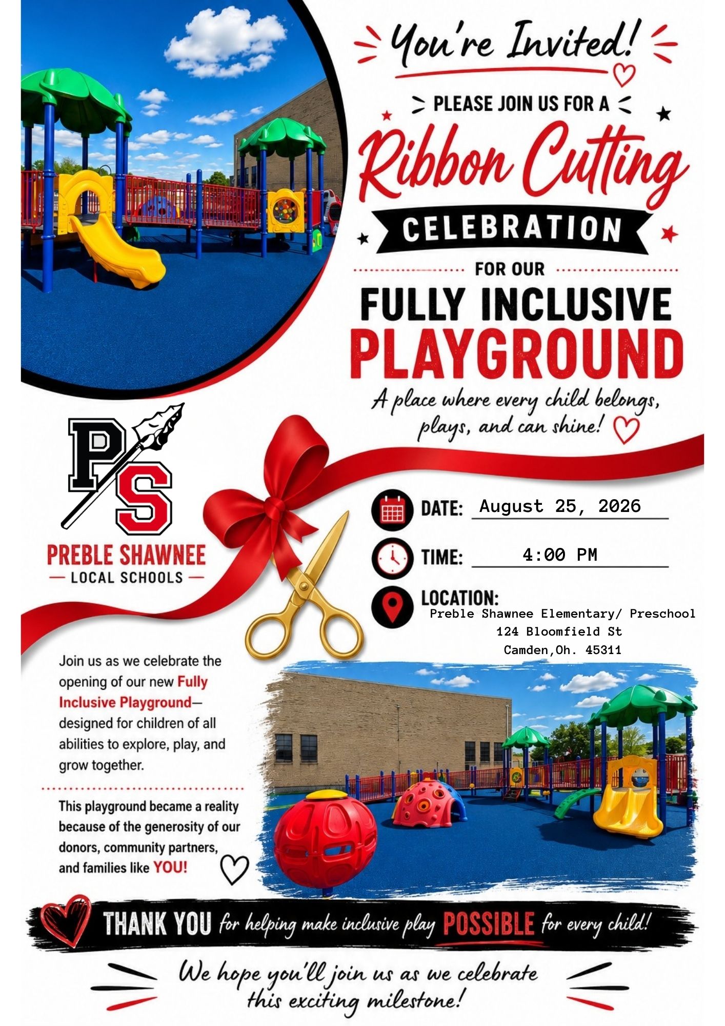 Ribbon Cutting - NEW Fully Inclusive Playground