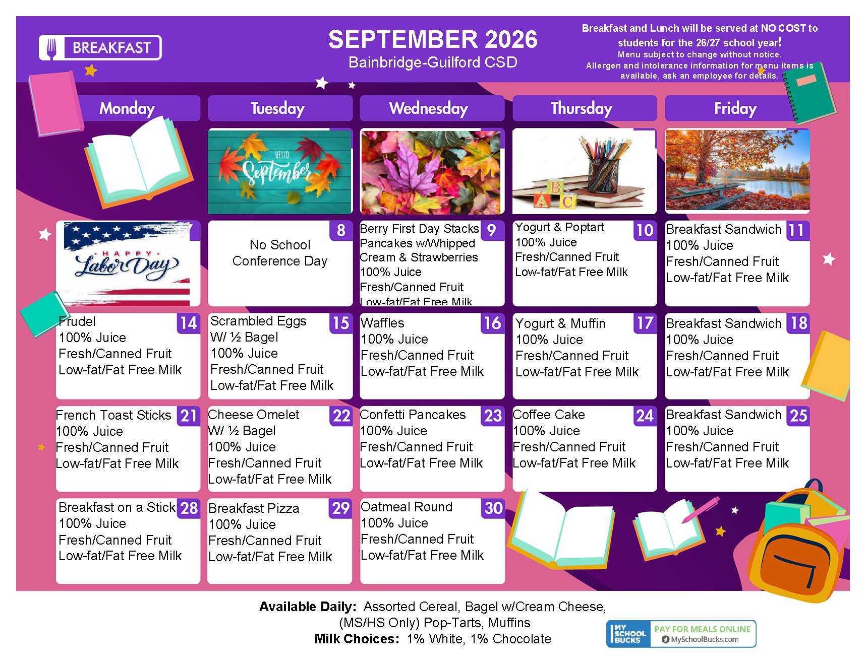 September Menus