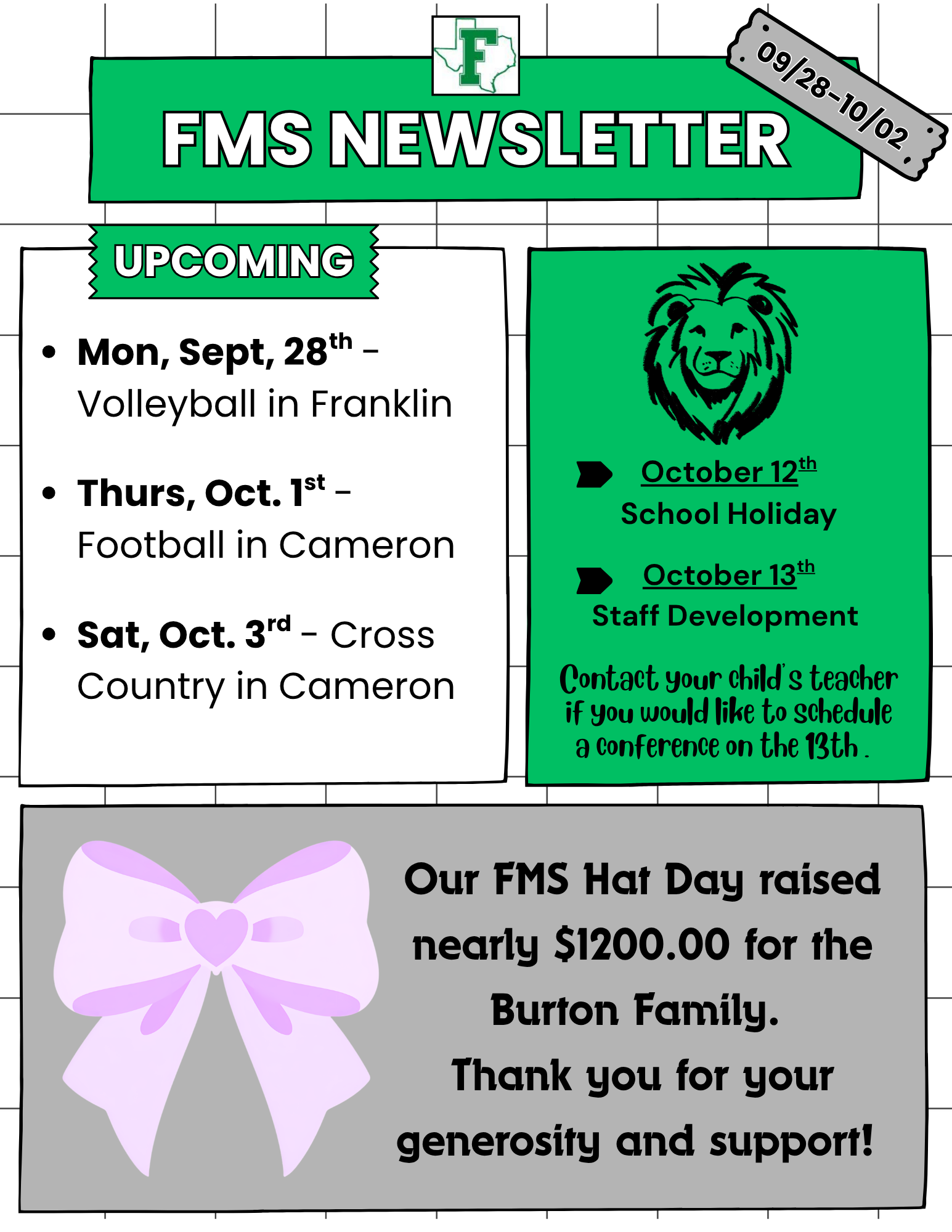 FMS Newsletter Week of 09/28