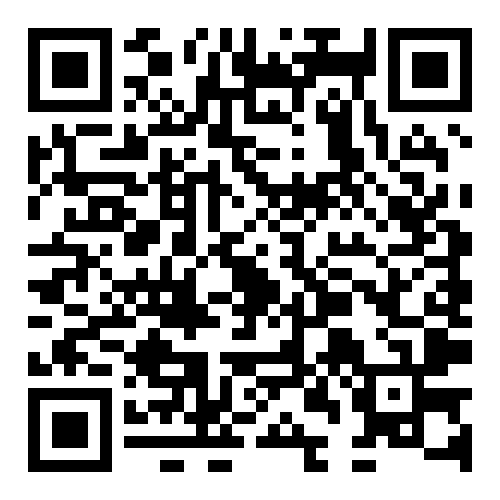 A black and white QR code with three finder patterns in the corners.
