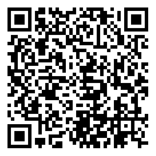 A black and white QR code with three distinct square markers in the corners.
