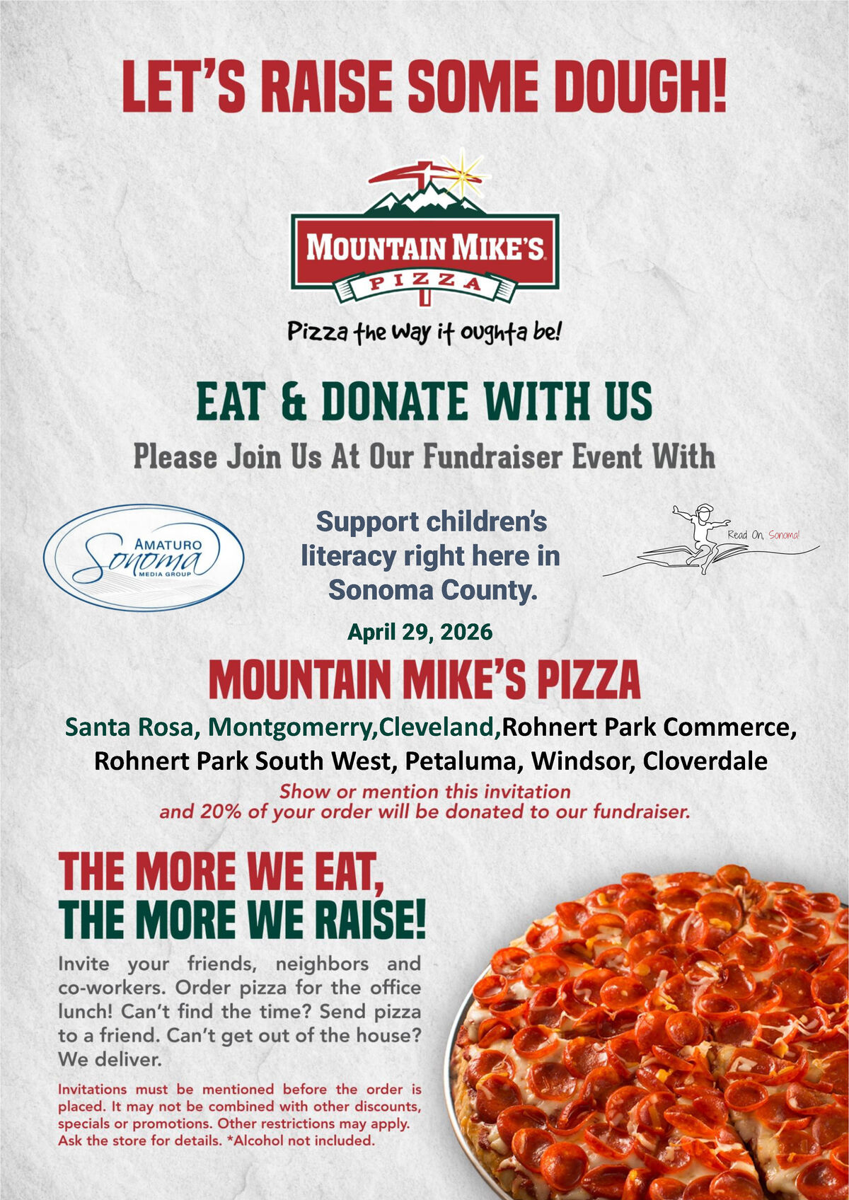 TODAY Dine & Donate - Mountain Mike's 4/29