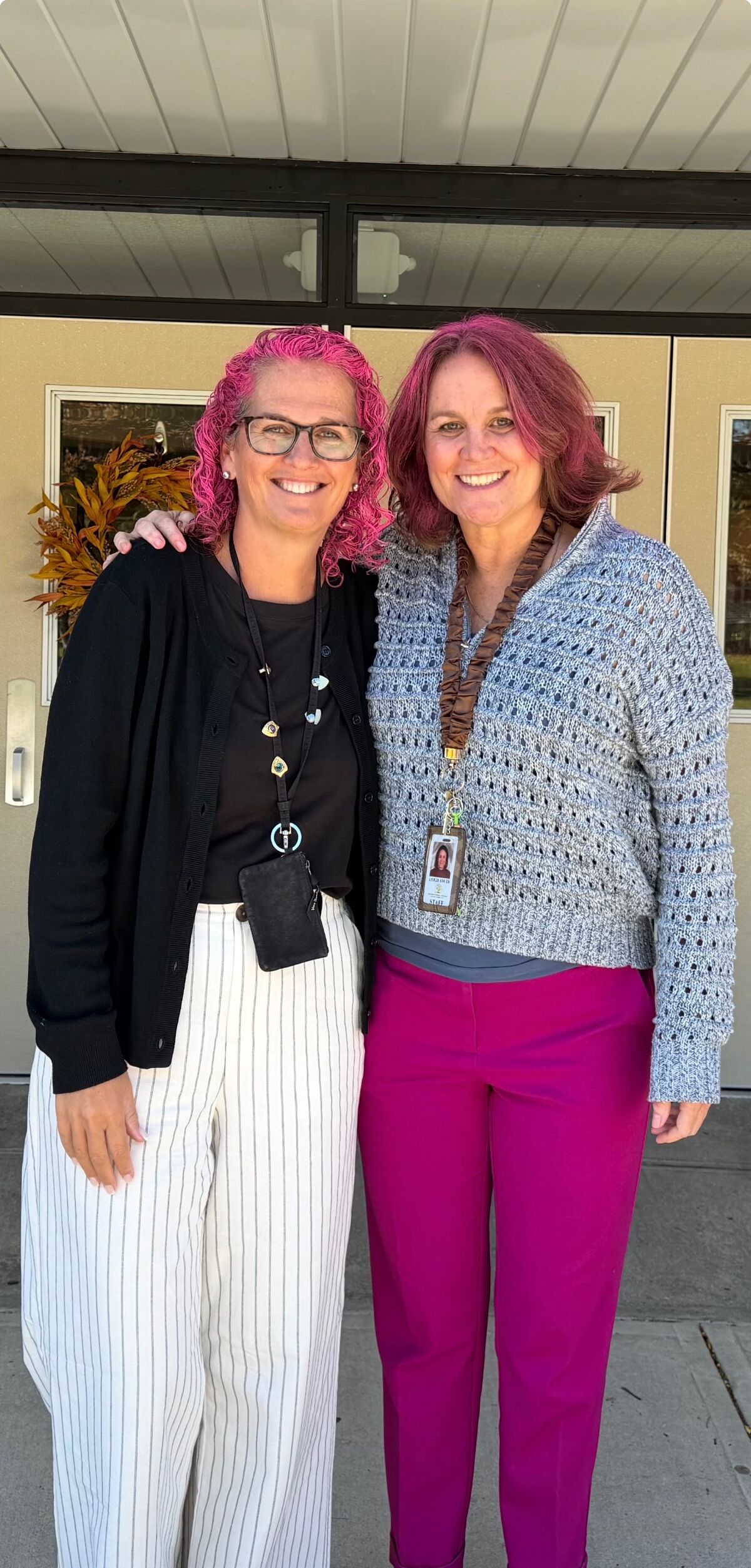 Mrs. Ances and Mrs. Nelly with PINK HAIR!