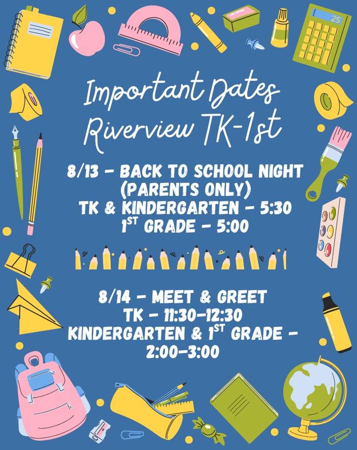 26-27 TK - 1st Grades *Important Dates* 