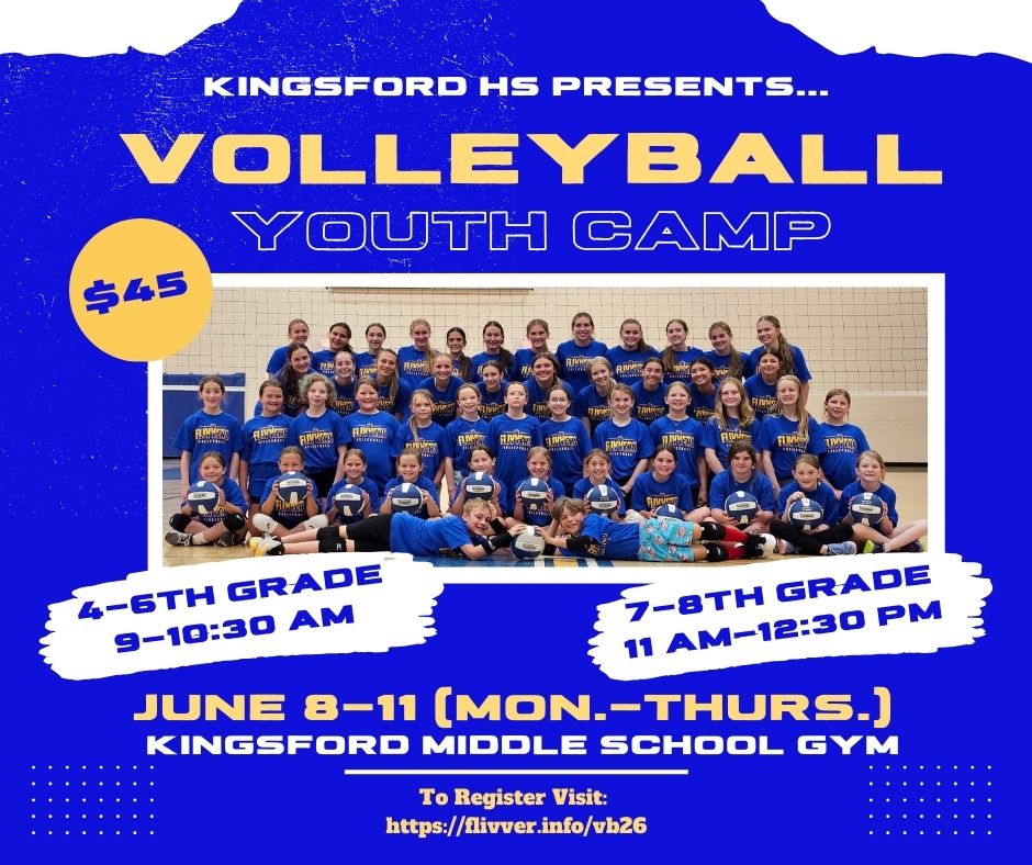 Join the 2026 Kingsford Volleyball Youth Camp!