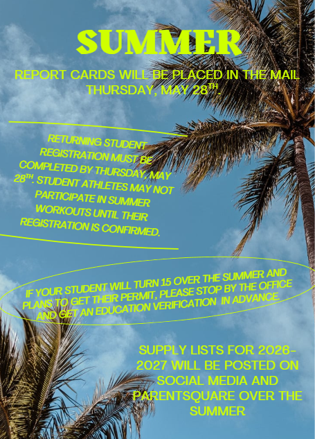 Report Cards and Summer Information