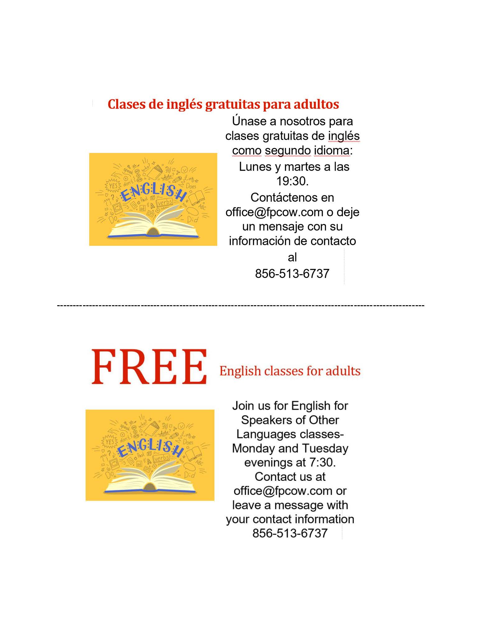 Free English Classes for Adults