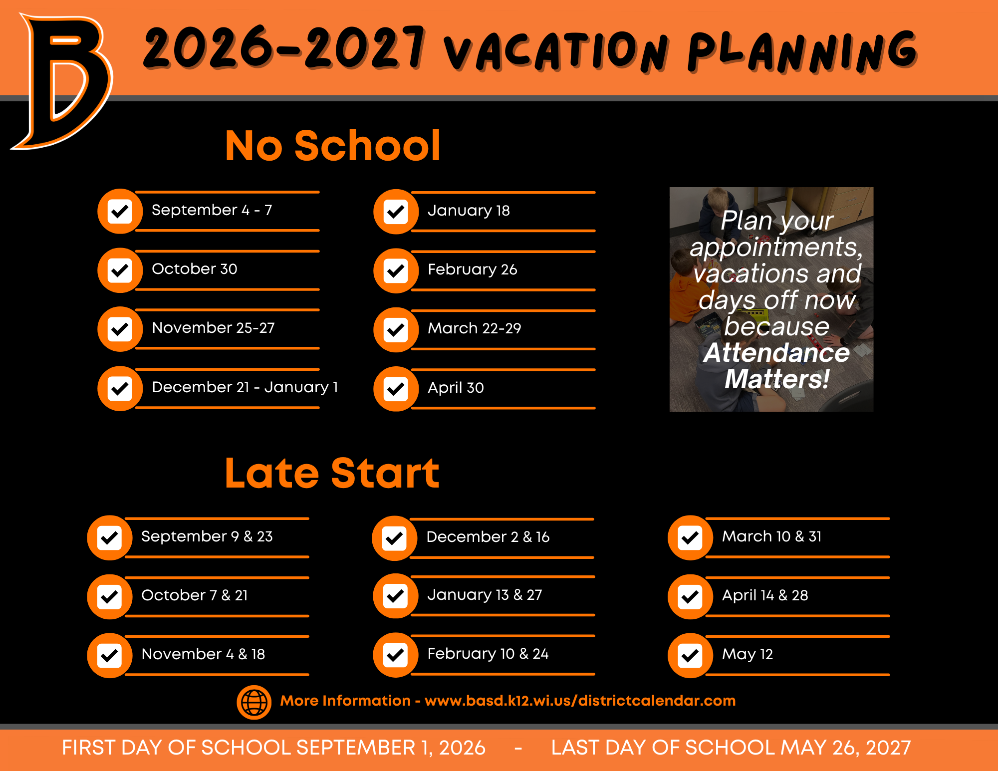 2026-2027 School Calendar: Plan Ahead! 