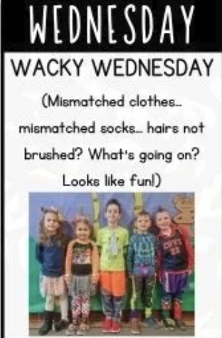 Wednesday Spirit Day: Wacky Wednesday/ Día del Espíritu del Miércoles: Miércoles Loco