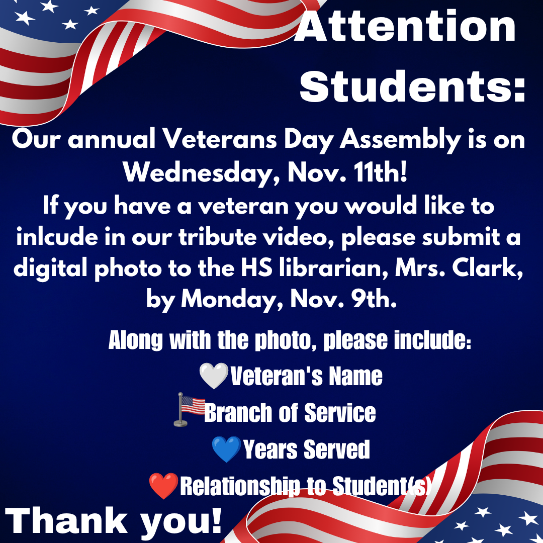Veterans Day Assembly~11/11