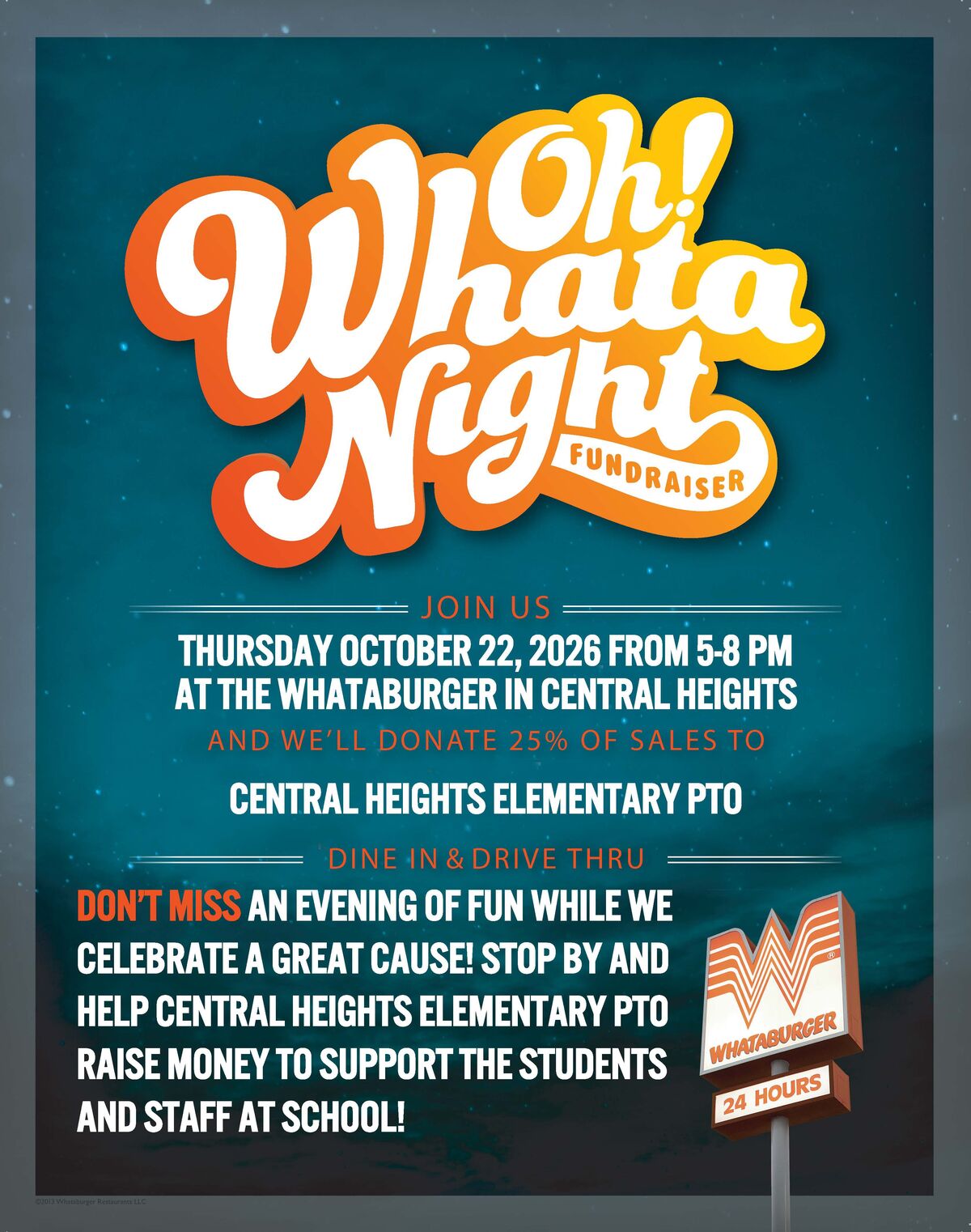 ** WHATABURGER NIGHT - THURSDAY, OCTOBER 22ND **