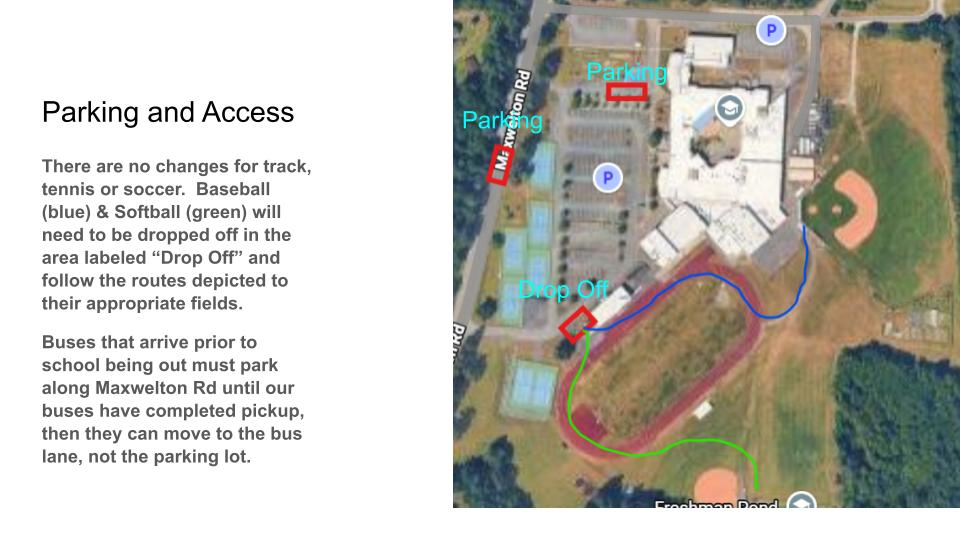 Parking Information for home Baseball/Fastpitch Games