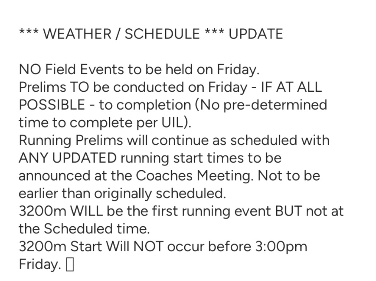 Regional Track Update