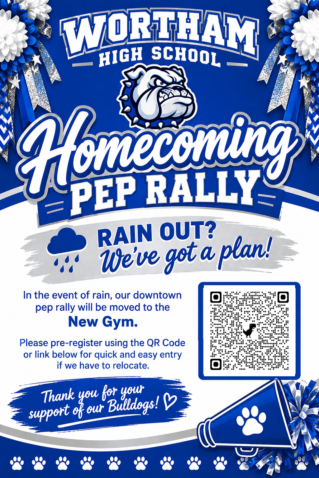 🏈 WORTHAM HIGH SCHOOL HOMECOMING PEP RALLY 💙🤍