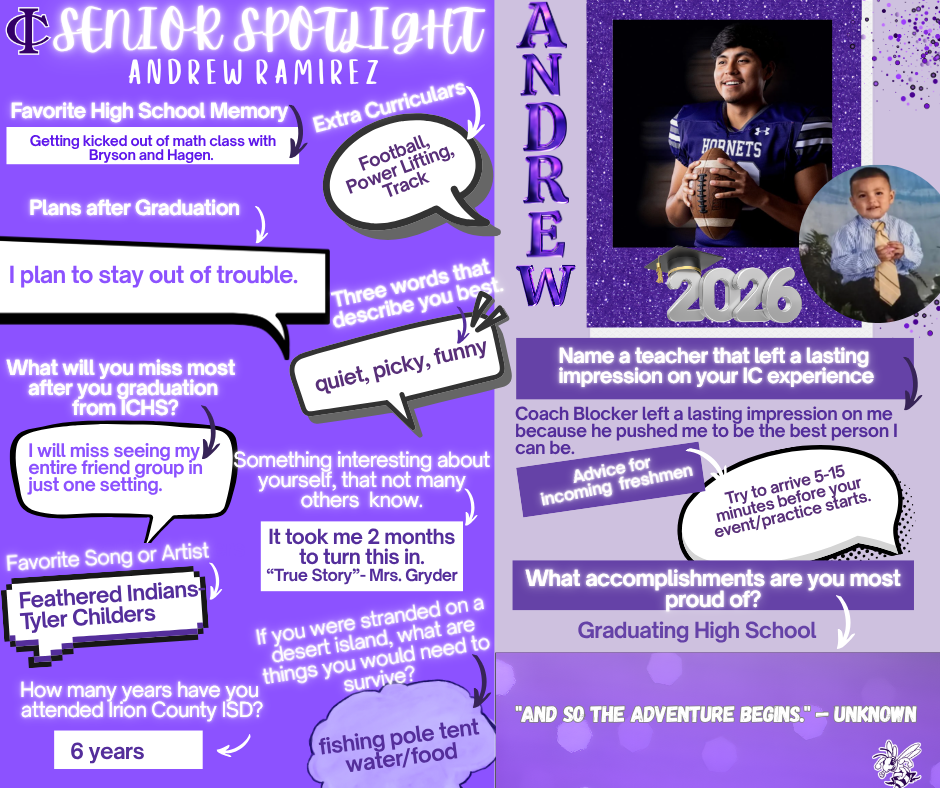SENIOR SPOTLIGHT- ANDREW RAMIREZ