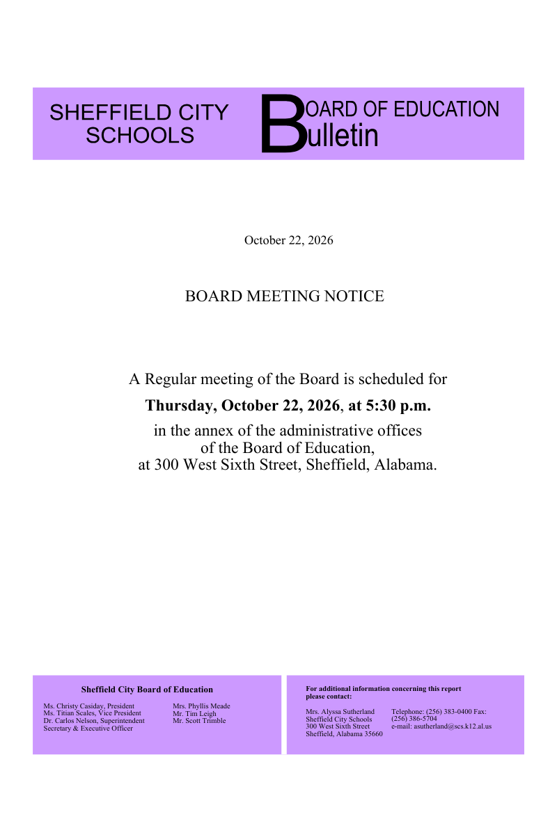 October BOE Meeting