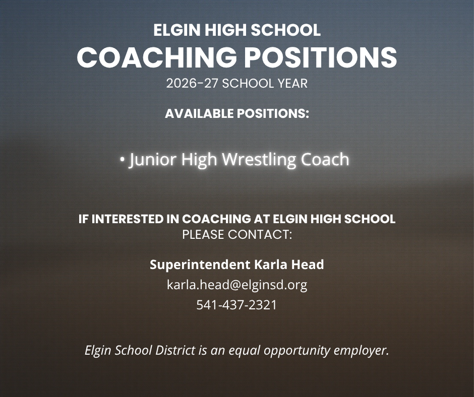 Elgin Jr / Sr High School Coaching Position